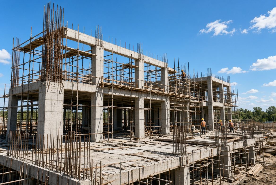 Estructura de concreto en ejecución